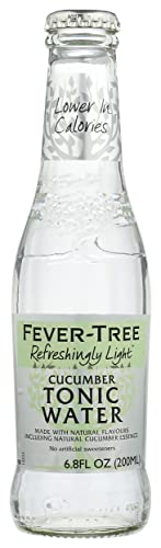 Fever-Tree Refreshingly Light Cucumber Tonic Water, Made with Natural Flavors, Lower in Calories, No Artificial Sweeteners, 4 Count, 27.2 Fluid Ounce (Pack of 6)