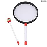 BQLZR 7.9" Lollipop Shape Hand Drum Percussion Musical Instruments Tool with Candy Drumstick Pack of 5