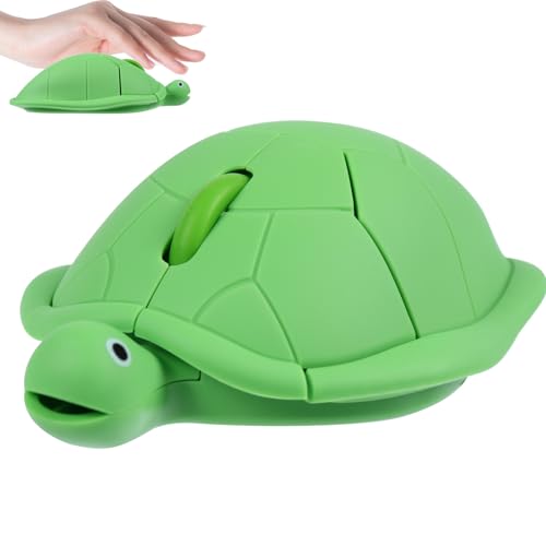 elec Space Wireless Turtle-Shaped Mouse, 2.4G Optical Computer Mouse, 3 Buttons, 12 x 7.7 cm (Mint Green)