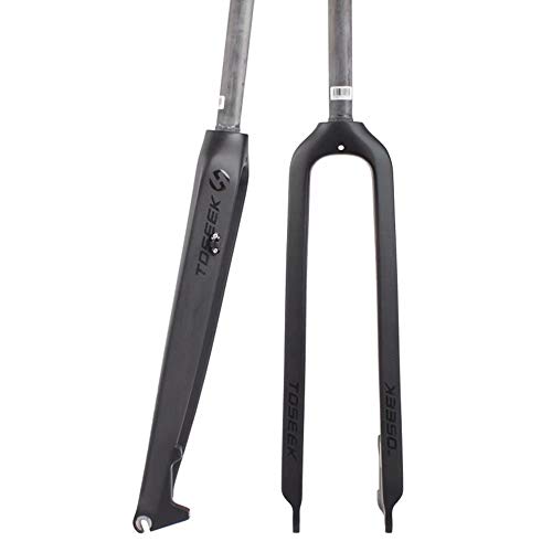 TOSEEK 1-1/8" 26" 3K T800 Full Carbon Fiber Rigid Disc Brake MTB Fork, 28.6mm Threadless Straight Tube Superlight Mountain Bike Front Forks