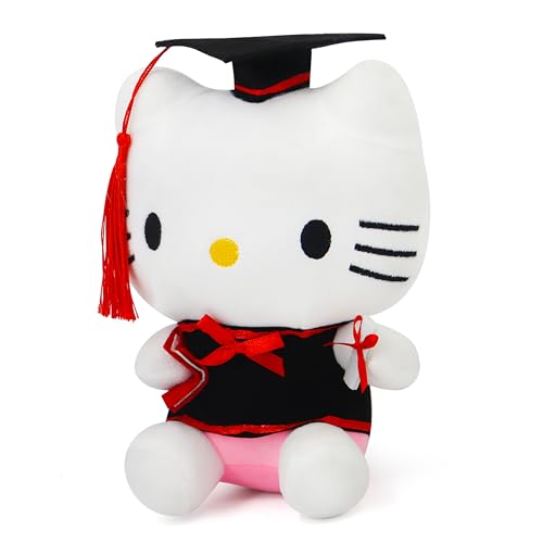 RELIGES 7.8'' Graduation Plush Stuffed Animal Toy - Soft Graduate Bear Doll for Kids & Adults, Graduation Party Decorations, Unique Keepsake Gift for Graduates & Fans(White)
