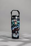 Demon Slayer Kimetsu No Yaiba Tanjiro Tumbler with Lid, 30 Oz Water Cup, Vacuum Insulated, Anime Water Bottle, Reusable Insulated Stainless Steel Tumbler for Water, Iced Tea or Coffee