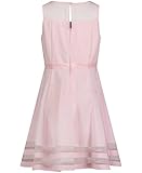 Calvin Klein Girls' Sleeveless Party Dress, Fit and Flare Silhouette, Round Neckline & Back Zip Closure, Sweet Pink, 4