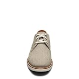 Florsheim Vibe Canvas Plain Toe Oxford - Shoes for Men - Breathable Textile Linings - Blown Rubber Outsole Taupe 7 W (3E)