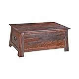 Pemberly Row Solid Sheesham Wood Trunk Coffee Table in Brown