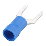 Baomain SV2-6 Fork Terminal Vinyl Insulated - Single Crimp 1.5-2.5 mm² 16-14 Wire Size #1/4'' 6.4mm Stud Size Blue (1000PCS)