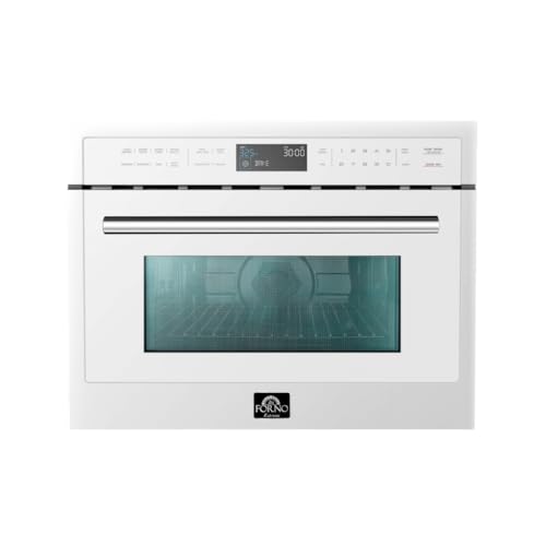 FORNO Oliena White 30″ 1750 Watt Compact Oven & 1000 Watt Microwave, 1.6 cu. ft