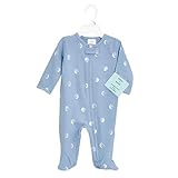 aden + anais Baby Comfort Knit Footie One Piece – Onesie Footie Pajamas for Babies – Newborn & Infant Long Sleeve Union Suit – Super Soft Cotton Muslin Footie PJ’s, Blue Moon, 0-3M