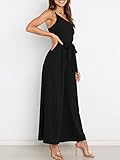 ANRABESS Women Summer Dressy Jumpsuits One Shoulder Sleeveless Casual Wide Leg Pants Romper Jumper 2025 Trendy Outfits Black X-Large