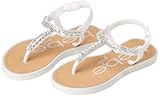 bebe Girls' Sandals - 2 Pack Rhinestone Glitter Thong Flip Flops (Toddler/Little Girl), Size 5-6 Toddler, Black/White