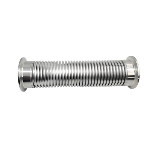 JOWIN 2" Tri Clamp Compatible Corrugated Metal Bellow Hose, 8 inch (206mm approx.) Overall Length, 304 Stainless Steel