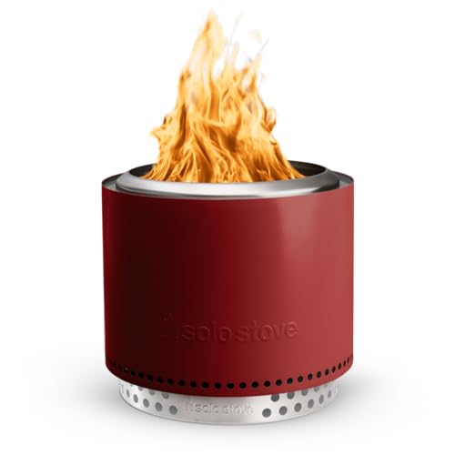 Solo Stove Bonfire 2.0 with Stand, 19.5 Inch Smokeless Fire Pit with Removable Ash Pan - Portable Outdoor Fire Pit - Stainless Steel Wood Burning Fireplace, Ideal for 4-6 People, 21.75 lbs, Mulberry