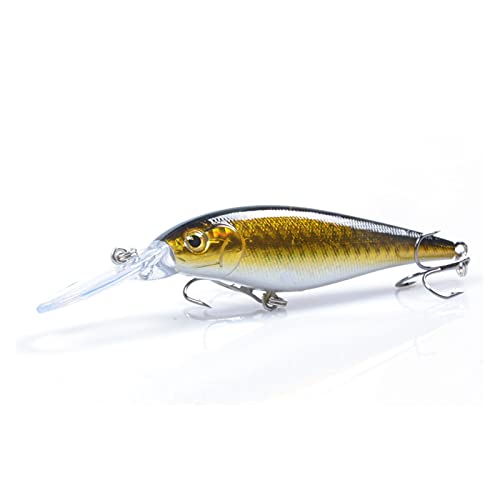 QAZWSXED LESANGBAIHUODIAN 1PCS Colorful Stripe Pattern 11cm 10.5g Hard Bait Minnow Streak Fishing Lures Bass Fresh Water Hook Diving Perch Wobbler Fish (Color : NO6)