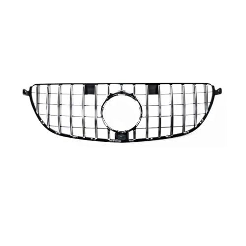 Upgrade Front Inlet Mesh Grille Bumper Grill Middle Grid Tuning Accessories Body Kit Compatible For Mercedes Benz AMG GLE63 W166 2015-2019(GT Chrome Silvery)