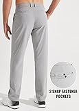 Libin Men's Work Pants Comfy Golf Pants 34" Quick Dry Lightweight Dress Slacks Business Casual Clothing for Men Travel HIiking Outdoor, Light Grey, 34W x 34L