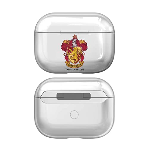 Head Case Designs Officially Licensed Harry Potter Gryffindor Crests and Shields Clear Hard Crystal Cover Compatible with Apple AirPods Pro 2 Charging Case