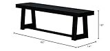 Plank+Beam 60 Inch Farmhouse Dining Bench, Solid Wood Entryway Bench, Wooden Outdoor Bench, Kitchen Dining Seat, Dining Room, Home Office, Living Room Furniture, Easy Assembly, Black Wirebrush