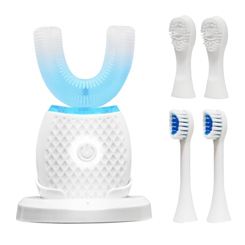 Hyegiir U Shaped Toothbrush, Sonic Toothbrush All-Round Cleaning, U Shaped Toothbrush Adults, Wireless Charging,360° Teeth Brush, Washable Travel Home Dual-Use