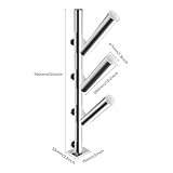 3 Rod Fishing Boat Tree Type Rocket Launcher Rod Holders 2.2'' x 3'' x 1/4" Base, 360° Rotation Polished Stainless Steel Adjustable Swivel Vertical Fishing Rod Holder for Fishing Boats Yachts