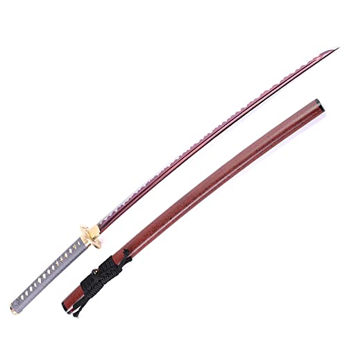 Katana Sword Real,40-Inch Traditional Handmade Full Tang Katana Golden Dragonfly Copper Tsuba Japanese Samurai Sword High Carbon Steel 1060