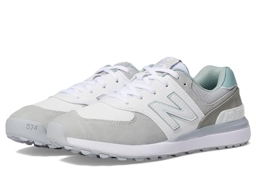 New Balance Women's 574 Greens v2 Golf Shoe, White/Grey, 9