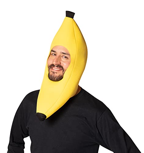 Rasta Imposta Banana Hat Costume Accessory Plantain Tropical Fruit Accessories Hats Headwear Costumes, Adult One Size