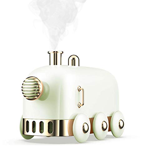 Portable Mini Humidifier, 300ml Cute Train Small Humidifier, Cool Mist Diffuser for Desktop / Office / Bedroom, Ultra Quiet, LED Light Function, USB Charge, Auto Shut Off