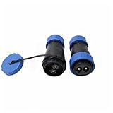 HangTon TY28 Solder-Free Aviation Waterproof 2 Pin Bulkhead Connector Male Female Cable Plug Socket Screw-Crimp for Power Device 45Amp, in-line Mount Quick-Disconnect