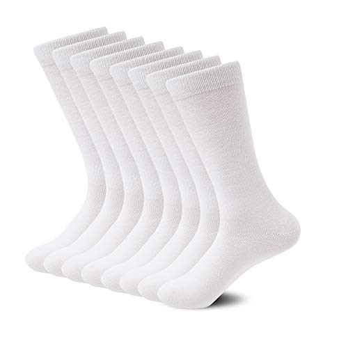 Sock Amazing Bamboo Rayon Socks White Crew Socks Men Women 8 Pack Dress Sock
