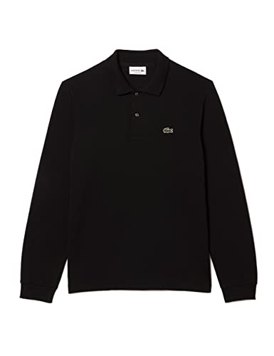 Lacoste Mens Classic Long Sleeve Pique Polo Shirt, Black, X-Large US