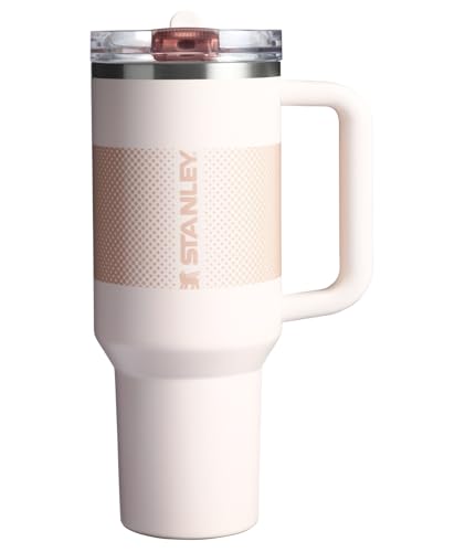 Stanley Quencher ProTour Flip Straw Tumbler with Leakproof Lid 40 oz | Built-In Straw & Handle | Cupholder Compatible for Travel | Insulated Stainless Steel Cup | BPA-Free | Rose Quartz Fade