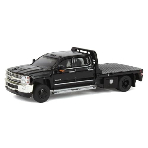 Truck 1/64 2018 Silverado 3500 Dually Flatbed Pickup, Black, Exclusive 51583-A