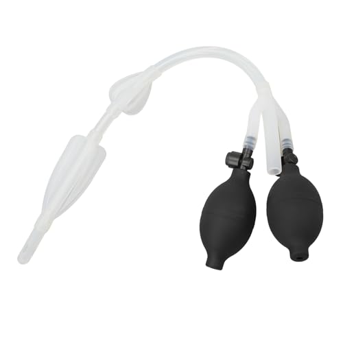 Jauarta Silicone Enema Douche Bulb Dual Side Openings Elastic Inflatable Double Bulb Flushing System for Health Care