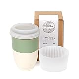 NOVA CERAMICS Travel Mug - Ceramic To Go Coffee Mug With Lid – Travel Mug Ceramic To Go Cup – Microwave & Dishwasher Safe Ceramic Coffee Mug With Lid - Gifts For Women Men Him Her – 12oz – Sage Green