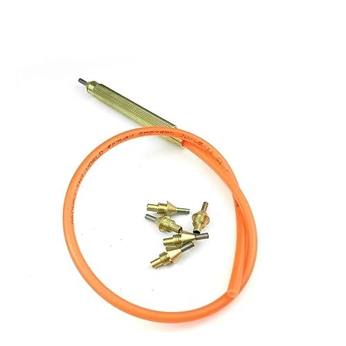 SIKOWEI Dental Laboratory sandblasting Machine Spare Parts sandblasting Machine Brass Handle Pen Tungsten Steel Nozzle Tool with 40 cm Silicone Tube(1set and 5pcs Nozzle)