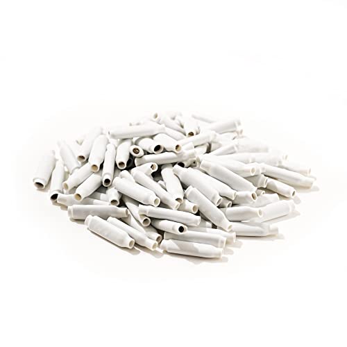 Low Voltage B Connectors Wire Splices - Electrical Wire Crimp Bean Type Cable Connector No Gel for Indoor Use, Telecom Phone, Security Alarm, Lighting Security Systems (White 100 pcs)