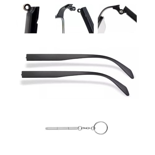 Glasses Frame Replacement Temple Arm 8mm Eyeglasses Repair Eyewear TR90 Arms Screws and 3-in-1 Screwdriver (Convex Single Teeth 1.2mm)