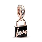 PANDORA Love Padlock Dangle Charm - Compatible Moments - Stunning Women's Jewelry - Gift for Her - Made Rose & Cubic Zirconia - With Gift Box