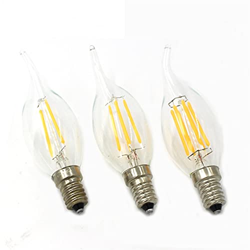 GSYFDZSWZX Fengyan Home Bulbs 5PCS LED Filament Candle Bulb High Lumen Dimmable C35 E14 Retro Edison LED E14 Clear Lamp 2W/4W/6W 220V Cold/Warm White Household Lamp