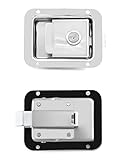 QWORK Travel Trailer Lock, 2 Pack, Stainless Steel Flush Mount Handle Latch Door Lock for Trucks, Tool Boxes, 2 Lock with 4 Keys