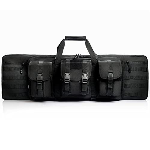 PERFBAGS Soft Rifle Case 42 inch, Tactical Long Double Rifle Backpack Gun Bag for Hunting Shooting Range, Transportation with Lockable Zipper and Molle System