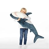 DongAi Plush Shark Toy Pillow, 31-inch Giant Shark Plush Animal Toy Super Soft and Cute Pillow Children’s Boys and Girls Room Decoration Bedtime Gift (80CM,Blue) (Blue)