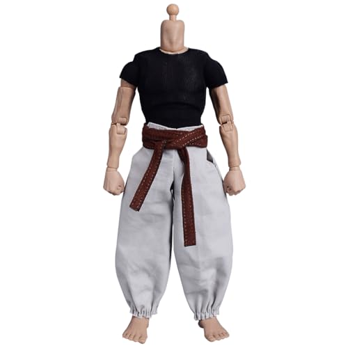Meetoget 1/12 Scale Male Figure Kungfu Fight Clothes for 6 inch Action Figure Judo PM002US,whiteblack