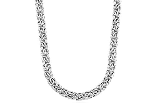 Miabella 925 Sterling Silver Italian Byzantine Necklace for Women, Handmade in Italy (Length 18 Inches)