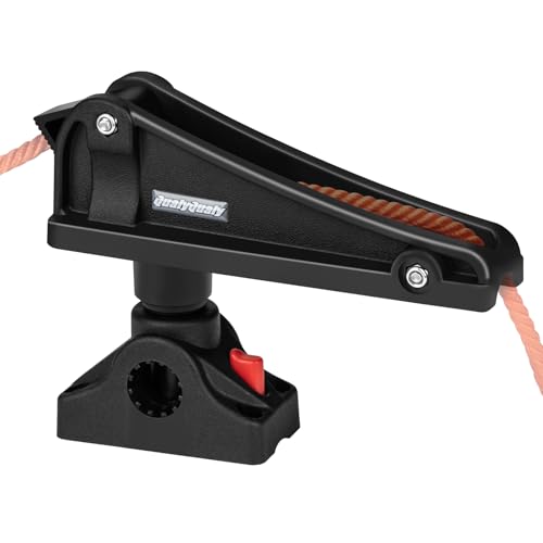 QualyQualy Kayak Anchor Lock System with Side Deck Mount, One-Hand Quick Locking Anchor Wizard/Winch for Canoe, Jon Boat, Kayak, Small Fishing Boats Accessories, UV-Resistant Engineered Nylon