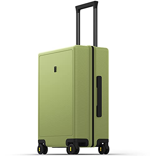 LEVEL8 Carry on Luggage Airline Approved with Spinner Wheels, Lightweight Luminous Textured Travel Bags for Women Men, Tsa Lock Cabin Suitcase, 20 Inch, Pickle Green