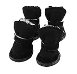 Puppy Snow Booties for Small Dogs, Chihuahua Booties for Winter, Tiny Cat Booties, Cat Shoes for Cold Weather Black Label 2