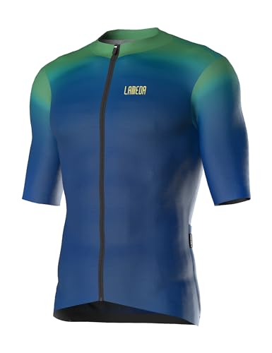 LAMEDA Men's Cycling Jersey Breathable Lightweight Bike Jersey Short Sleeve Quick Dry Moisture Wicking Biking Shirts Blue