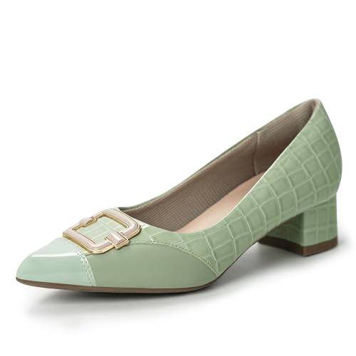 benassal Women Bunion Dress Shoes Orthopedic Loafers Shoes Low Heel Pumps (10,Green)
