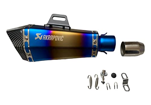 RA ACCESSORIES Akrapovic Universal Hexa Cut,Stainless Steel Slip On Exhaust Silencer 36-51 mm Muffler Pipe for All Bikes/Motorcycle (Multi)